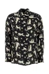 Weekend Max Mara Printed Silk Tabella Shirt In Black
