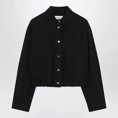 Weekend Max Mara Short Black Jacket In Virgin Wool