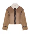 Weekend Max Mara Quilted Shearling-collar Jacket In Brown