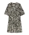 Weekend Max Mara Short Dress In Patterned Jersey In Black