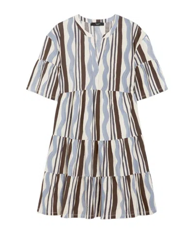 Weekend Max Mara Short Dress In Patterned Jersey In Clear Blue