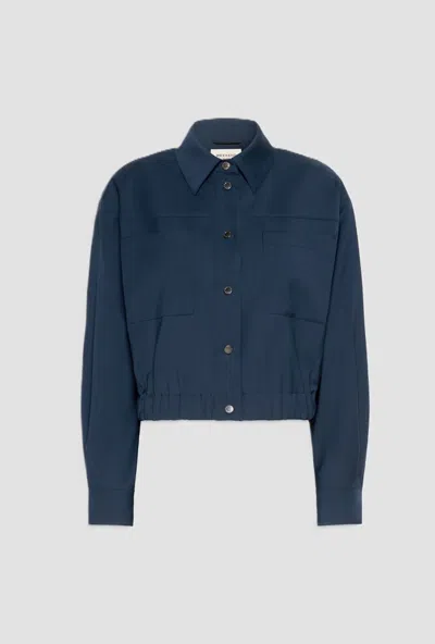 Weekend Max Mara Short Jacket In Canvas Woman Blue