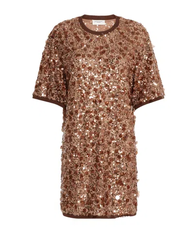 Weekend Max Mara Short Sequinned Jersey Dress In Pattern