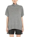 Weekend Max Mara Short Sleeve Cowlneck Sweater In Medium Gray