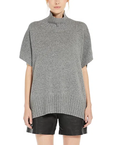 Weekend Max Mara Short Sleeve Cowlneck Sweater In Medium Gray