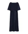 Weekend Max Mara Womens Vy Contrast Belt-tie Flared-hem Stretch-woven Blend Midi Dress In Black