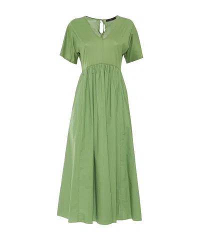 WEEKEND MAX MARA WEEKEND MAX MARA BRONZO V-NECK SHORT-SLEEVED DRESS