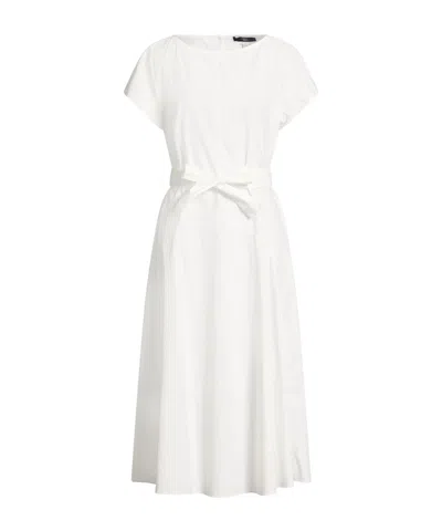 Weekend Max Mara Short Sleeve Open Neck Dress In White