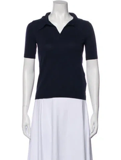 Pre-owned Weekend Max Mara Short Sleeve Polo In Blue