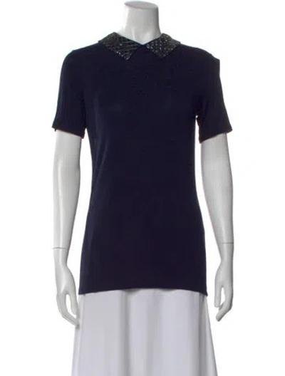 Pre-owned Weekend Max Mara Short Sleeve Top In Blue