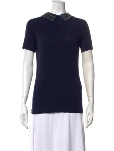 Pre-owned Weekend Max Mara Short Sleeve Top In Blue