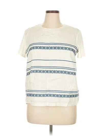 Pre-owned Weekend Max Mara Short Sleeve Top Ivory Square Neckline Tops In White