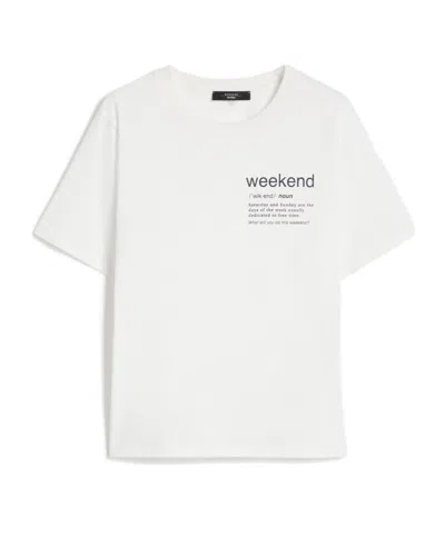 Weekend Max Mara T-shirt Bianca Con Stampa In White