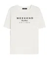 Weekend Max Mara White Jersey T-shirt With Logo Print In White