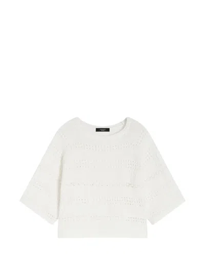 Weekend Max Mara Short Sleeves Sweater In White