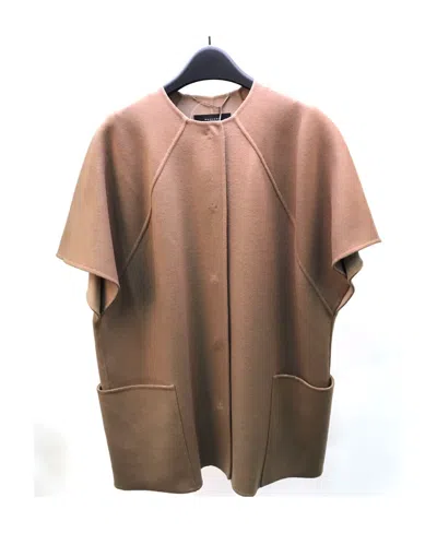 Weekend Max Mara Short Style Cloak Casual Jacket In Brown