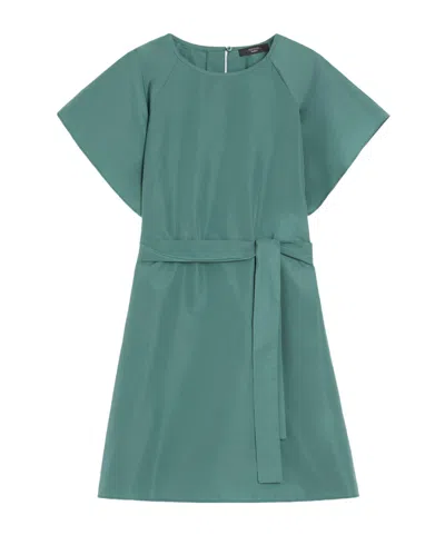 Weekend Max Mara Short Taffeta Dress In Green