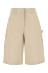 Weekend Max Mara Beige Denim Arturo Bermuda Shorts In Brown