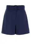 Weekend Max Mara Bermuda Blue In Cotton And Linen In Blue
