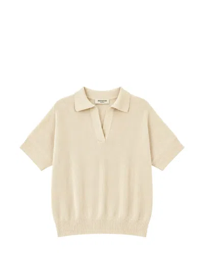 Weekend Max Mara Short-sleeve Polo Sweater In Neutral