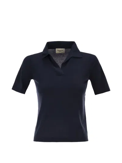 Weekend Max Mara Weekend Maxmara Wkdroncolo Polo Shirt In Silk And Cotton Yarn In Blue