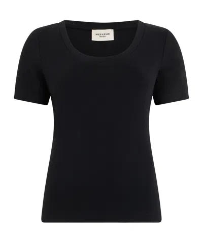 Weekend Max Mara Weekend-inspired Slim-fit Cotton T-shirt In Black