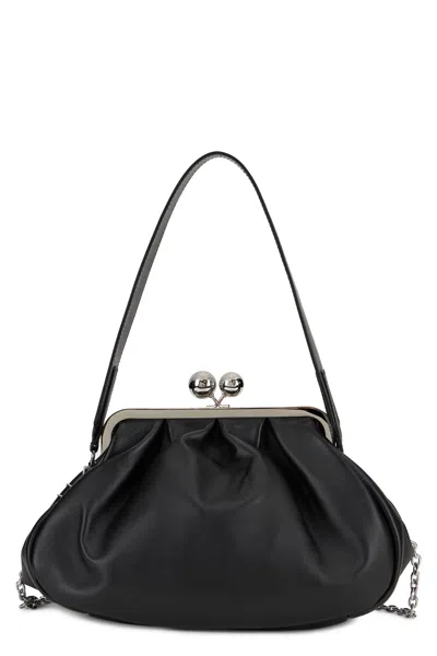 Weekend Max Mara Shoulder Bag Pasticcino Medium In Leather In Black