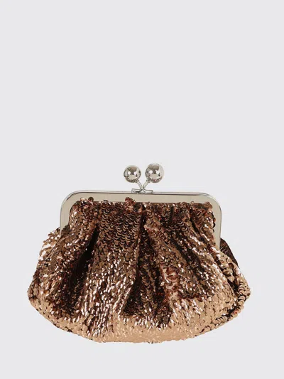 Weekend Max Mara Targa Sequin-embellished Shoulder Bag In Brown