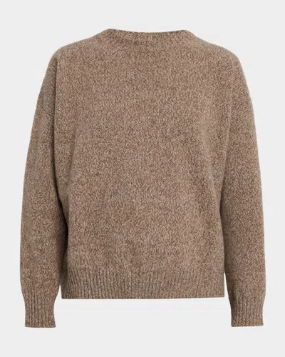 Weekend Max Mara Sibari Wool Knit Crewneck Sweater In Brown