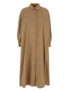 Weekend Max Mara Beige Poplin Siberia Shirt Dress In Brown