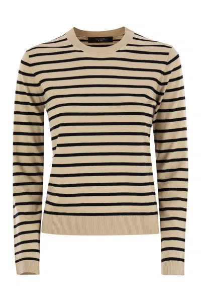 WEEKEND MAX MARA WEEKEND MAX MARA SICILIA - STRIPED SWEATER IN SILK AND WOOL