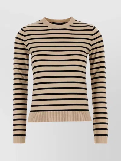 WEEKEND MAX MARA SICILIA STRIPED CREW NECK SILK BLEND SWEATER