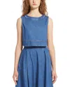 Weekend Max Mara Magia Sleeveless Denim Top In Navy