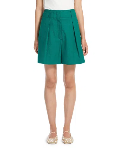 Weekend Max Mara Signature Pandoro Shorts In Green