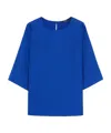 Weekend Max Mara Silk And Jersey Blouse In Cornflower Blue