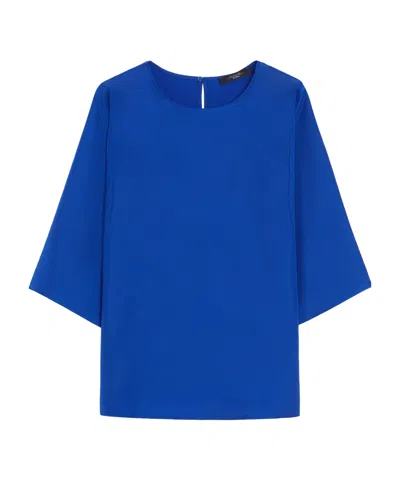 Weekend Max Mara Silk And Jersey Blouse In Cornflower Blue