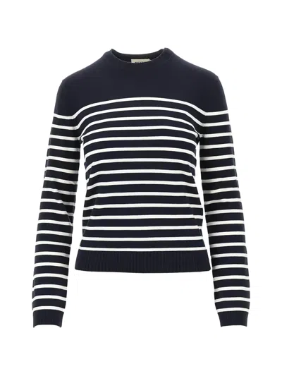 Weekend Max Mara Silk And Wool Yarn Sweater In Blue