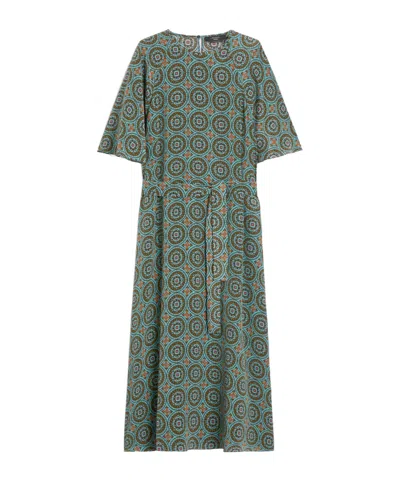 Weekend Max Mara Silk Crepe De Chine Dress In Green