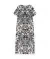 Weekend Max Mara Vela Allover Patterned Midi Dress In White