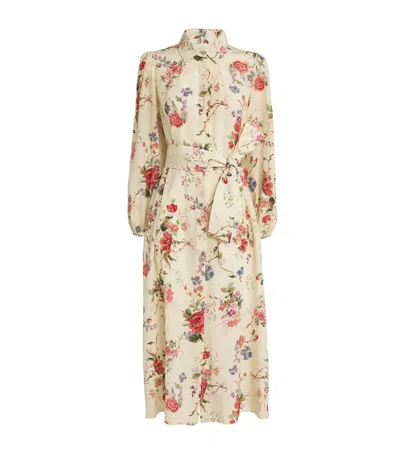 Weekend Max Mara Silk Crepe De Chine Midi Dress In White