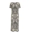 Weekend Max Mara Silk Crepe De Chine Printed Midi Dress In White