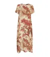 Weekend Max Mara Silk Floral Maxi Dress In Brown