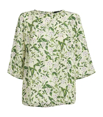 Weekend Max Mara Silk Floral Print Blouse In Purple