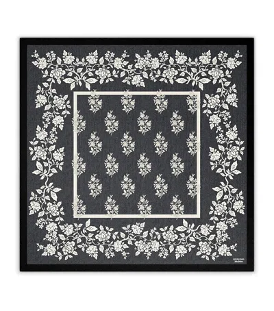 Weekend Max Mara Silk Floral Print Scarf In Black
