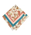 Weekend Max Mara Silk Floral Print Square Scarf In Sand