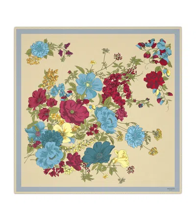 Weekend Max Mara Silk Floral Scarf In Nude