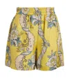 Weekend Max Mara Tracia Floral-print Silk Bermuda Shorts In Yellow