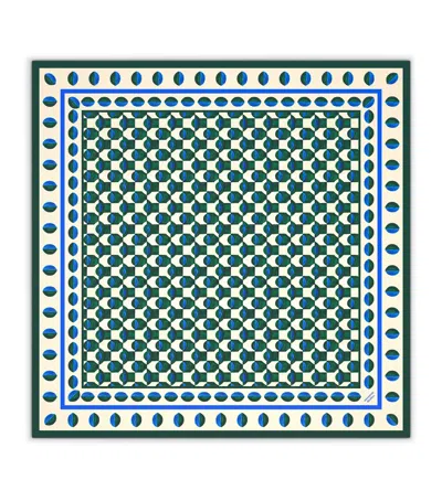 Weekend Max Mara Silk Geometric Print Scarf In Green