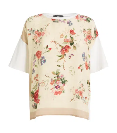Weekend Max Mara Silk-jersey Floral Oversized T-shirt In Multi
