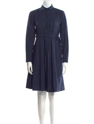 Pre-owned Weekend Max Mara Silk Knee-length Dress In Blue